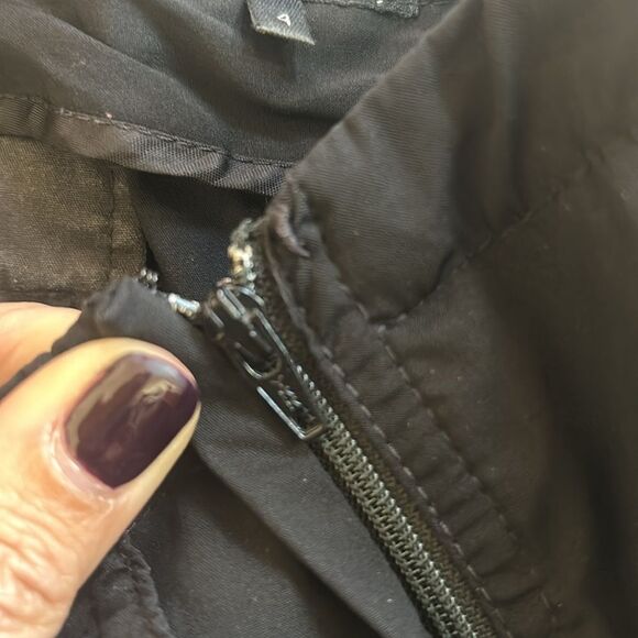 Theory Skirt Ruched Utility Black Pencil Size 4 - Picture 6 of 7